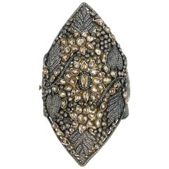Artisan, 100 Carat Diamond Cognac Vine-Floral, Cuff Bracelet
