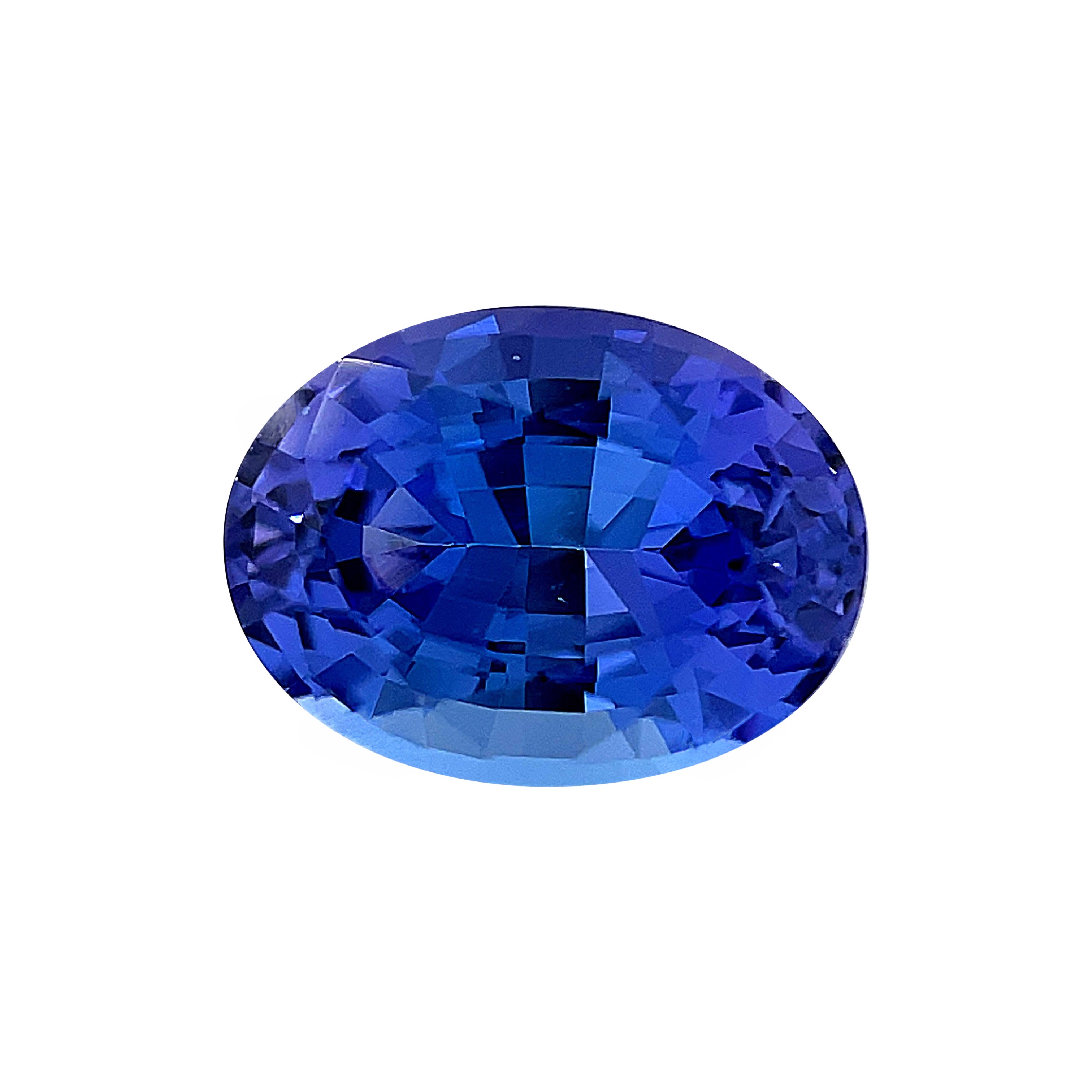 Gemma di tanzanite ovale Artisan da 1,50ct, colore viola-blu medio in vendita