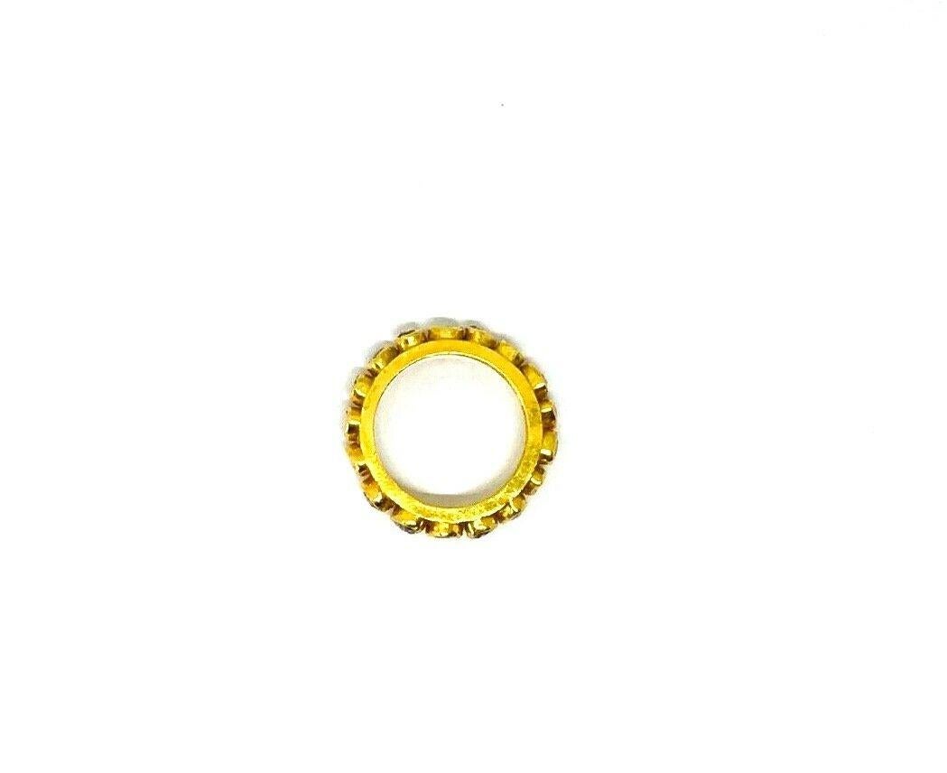 Women's or Men's Artisan 22 Karat Yellow Gold Rose Cut Diamond Band Ring