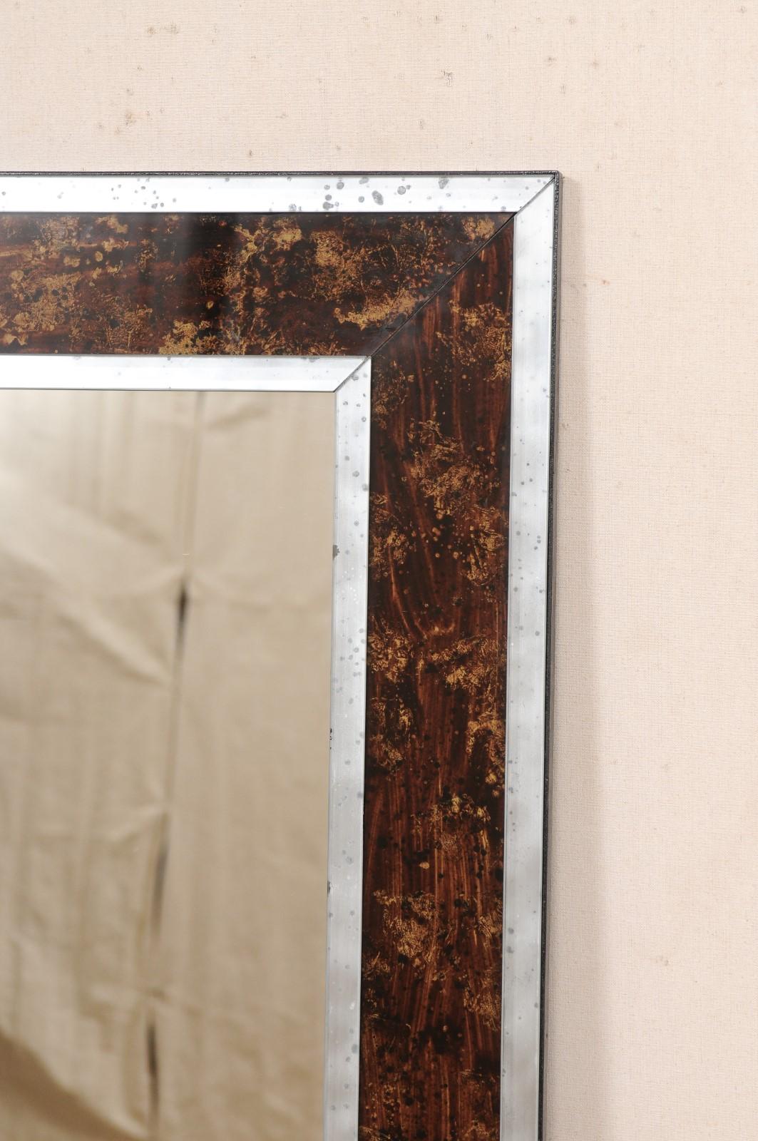 Artisan 5 Ft. Großer Spiegel mit Eglomisé-Umrandung in Schildpatt - kann individuell gestaltet werden! (21. Jahrhundert und zeitgenössisch) im Angebot