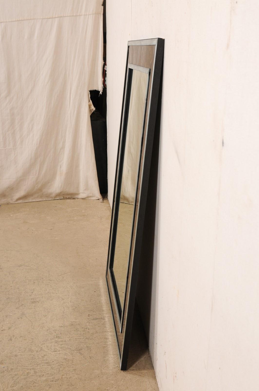 Artisan 5 pieds Grand miroir avec entourage en églomisé tortue - Peut être personnalisé ! en vente 2
