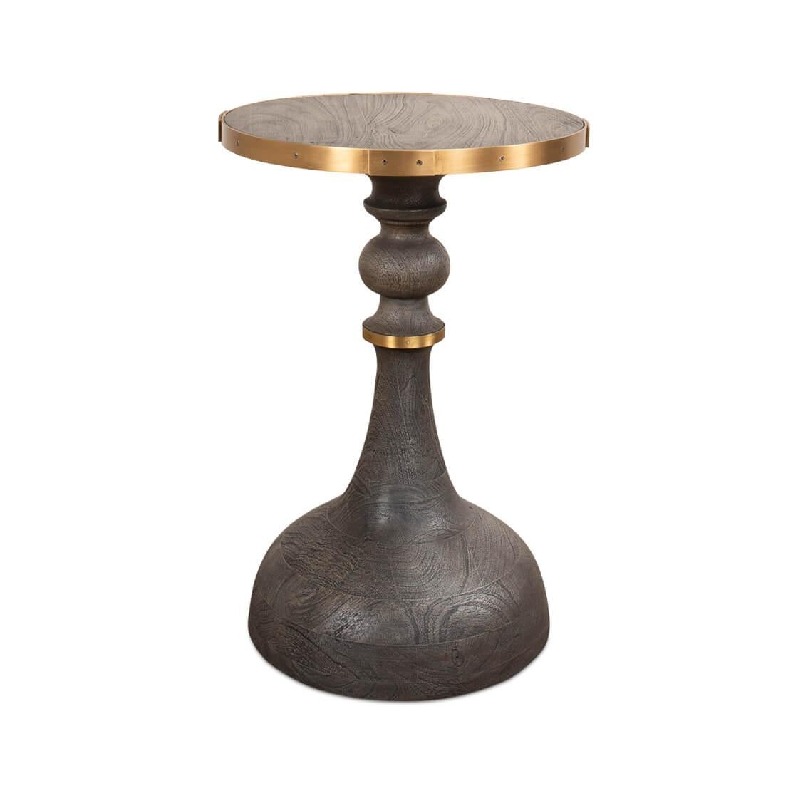 Brass Artisan Accent Table For Sale