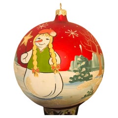 Palla di Natale Jumbo in vetro soffiato artigianale dipinta a mano Notte viola Palla di Natale Jumbo in vetro soffiato artigianale dipinta a mano Notte viola