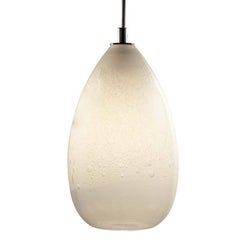Alabaster White Cone Bubble Pendant Light, Hand Blown Glass - Made to Order