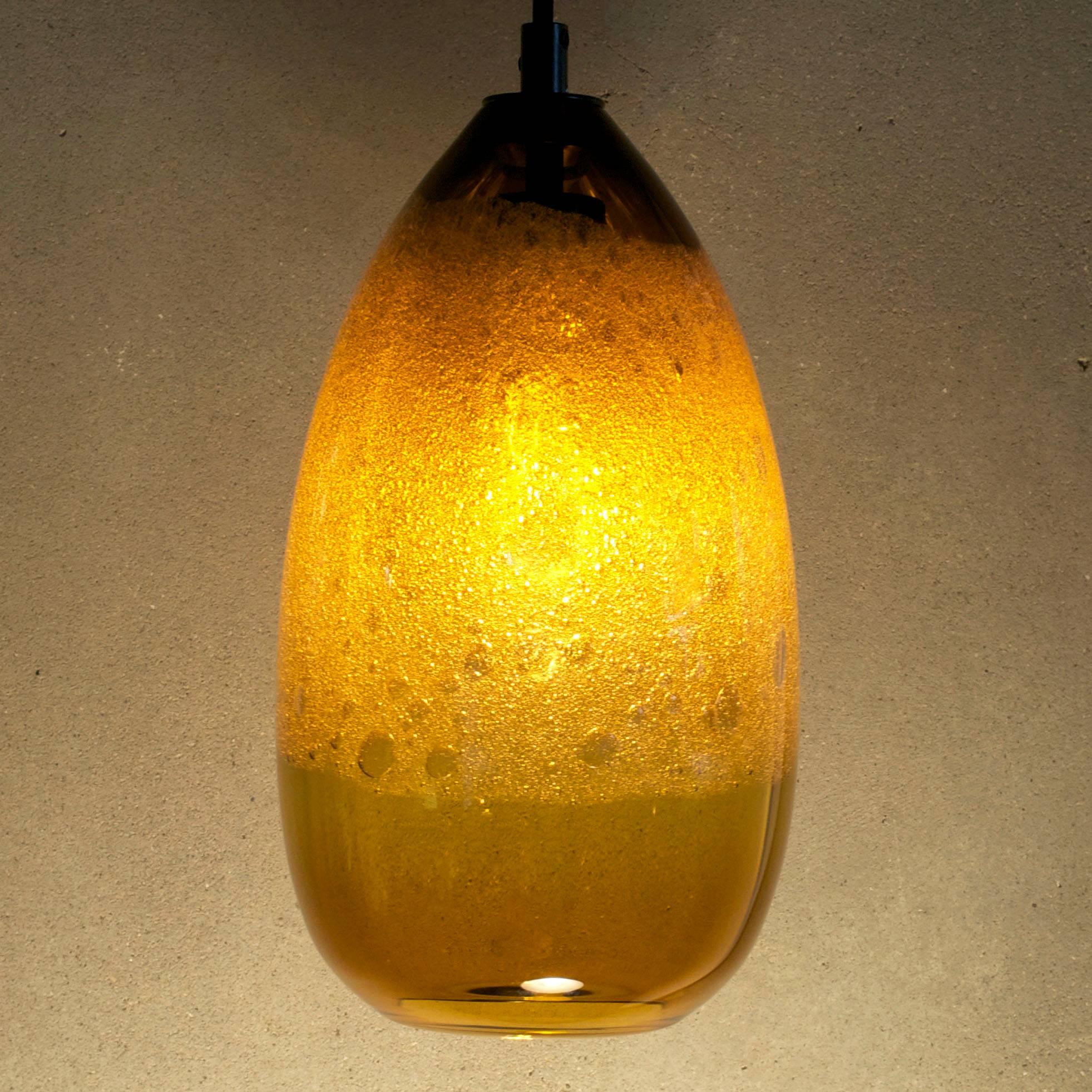Blown glass shade - amber cone bubble pendant • hand blown glass • Canopy/cord options Available
Various colors available
Measures: 12