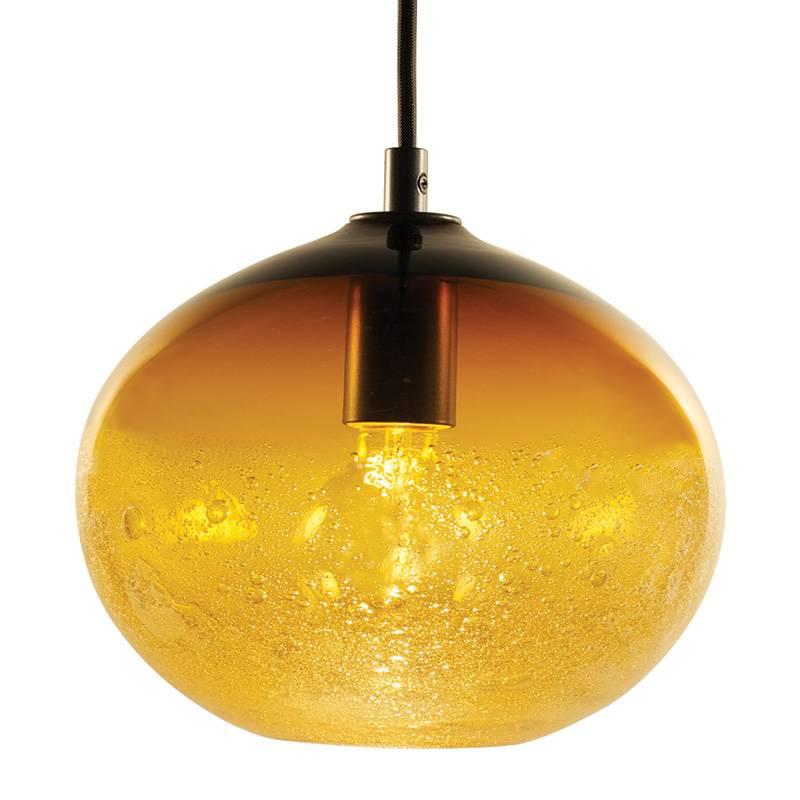 Amber Ellipse Bubble Pendant Light, Hand Blown Glass - Made to Order