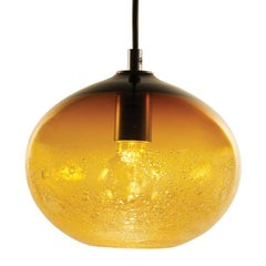 Amber Ellipse Bubble Pendant Light, Hand Blown Glass - Made to Order