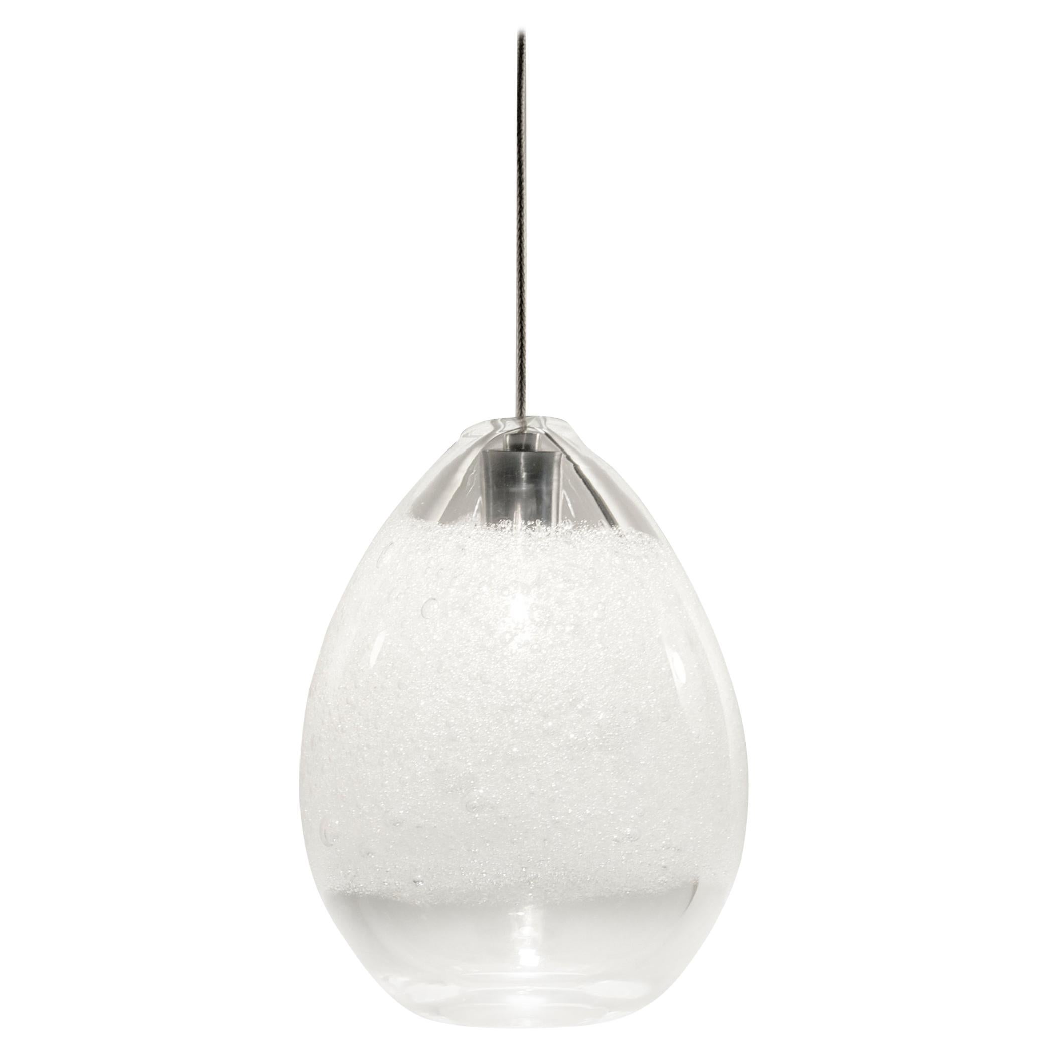 Artisan Blown Glass Shade • Clear Bubble Egg Light,  Made to Order