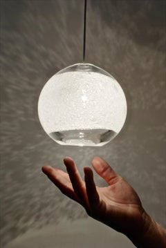 Bubble Small Orb Clear Pendant Light, Hand Blown Glass - Made to Order