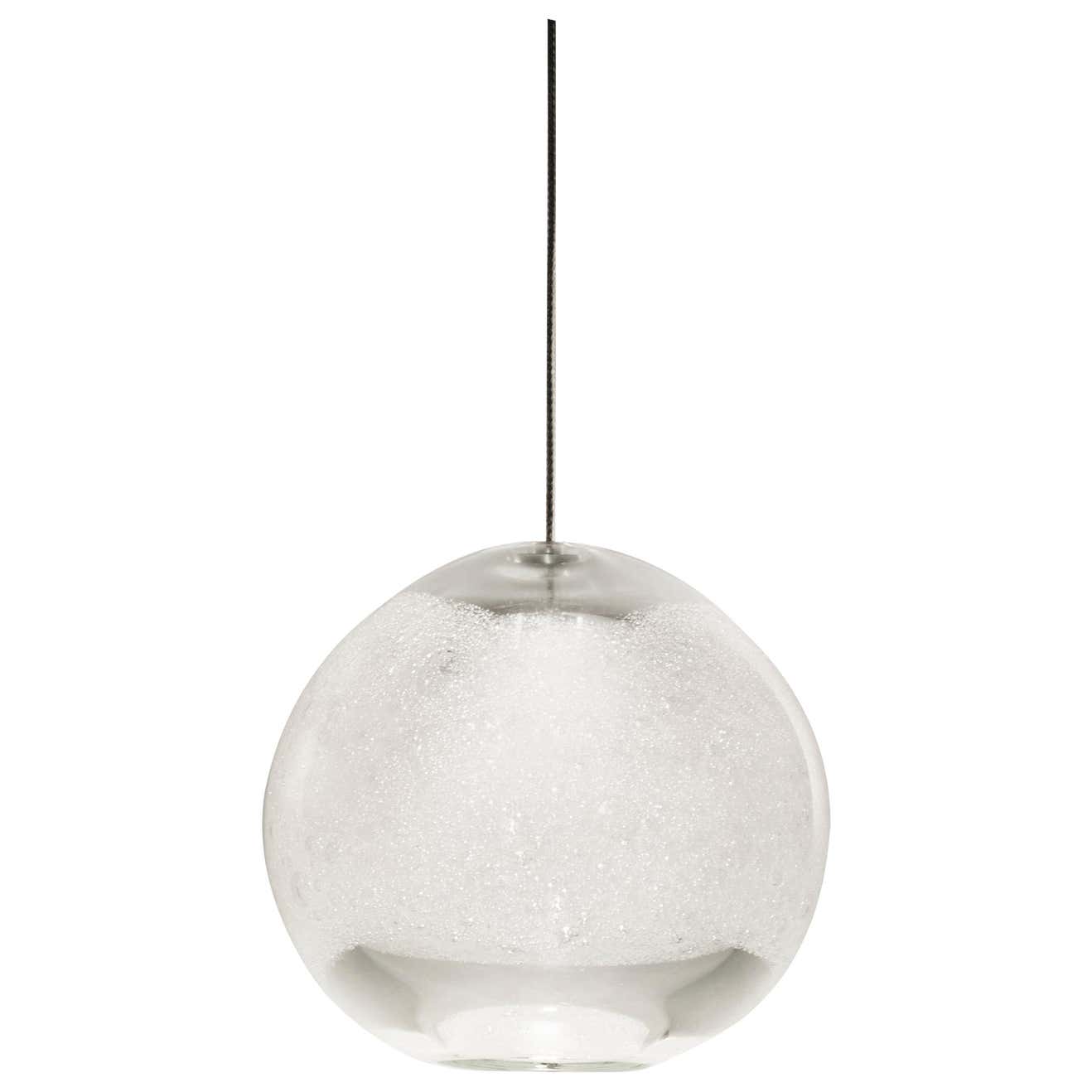 Small Orb Pendant Light, Hand Blown Clear Glass with Bubbles - Made to ...