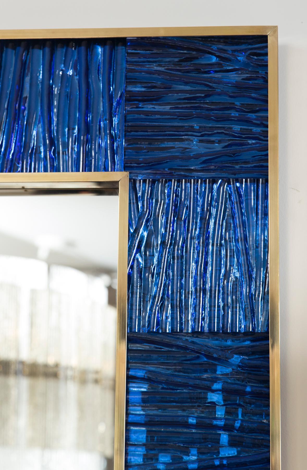 Modern Artisan Azur Blue Wave Mirror