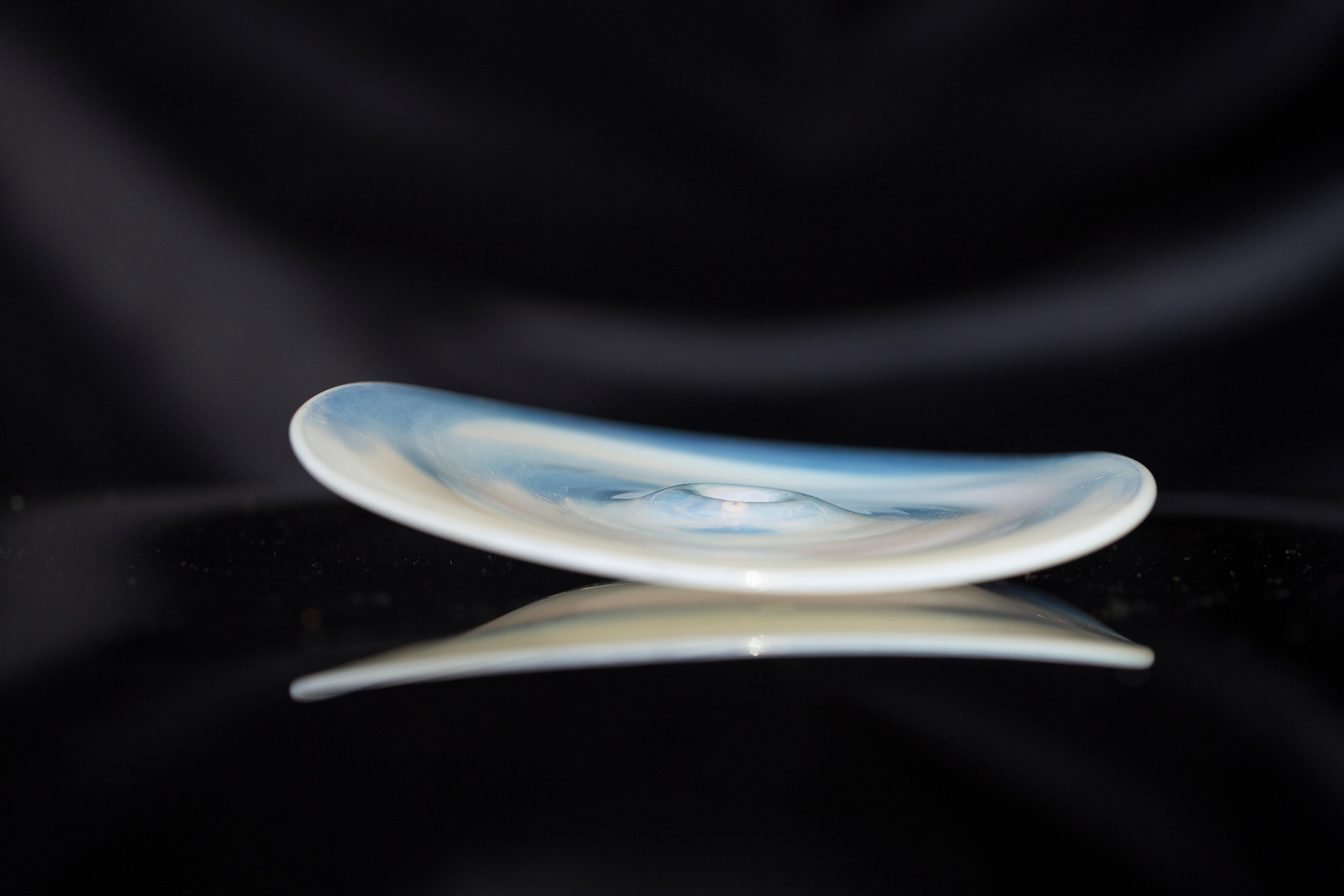 Métal Lustre artisanal en verre de Murano bleu et blanc Design/One en vente