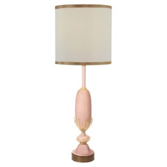 Artisan Blush Color Murano Glass Table Lamp with Avventurina, 1960s