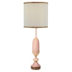Artisan Blush Color Murano Glass Table Lamp with Avventurina, 1960s