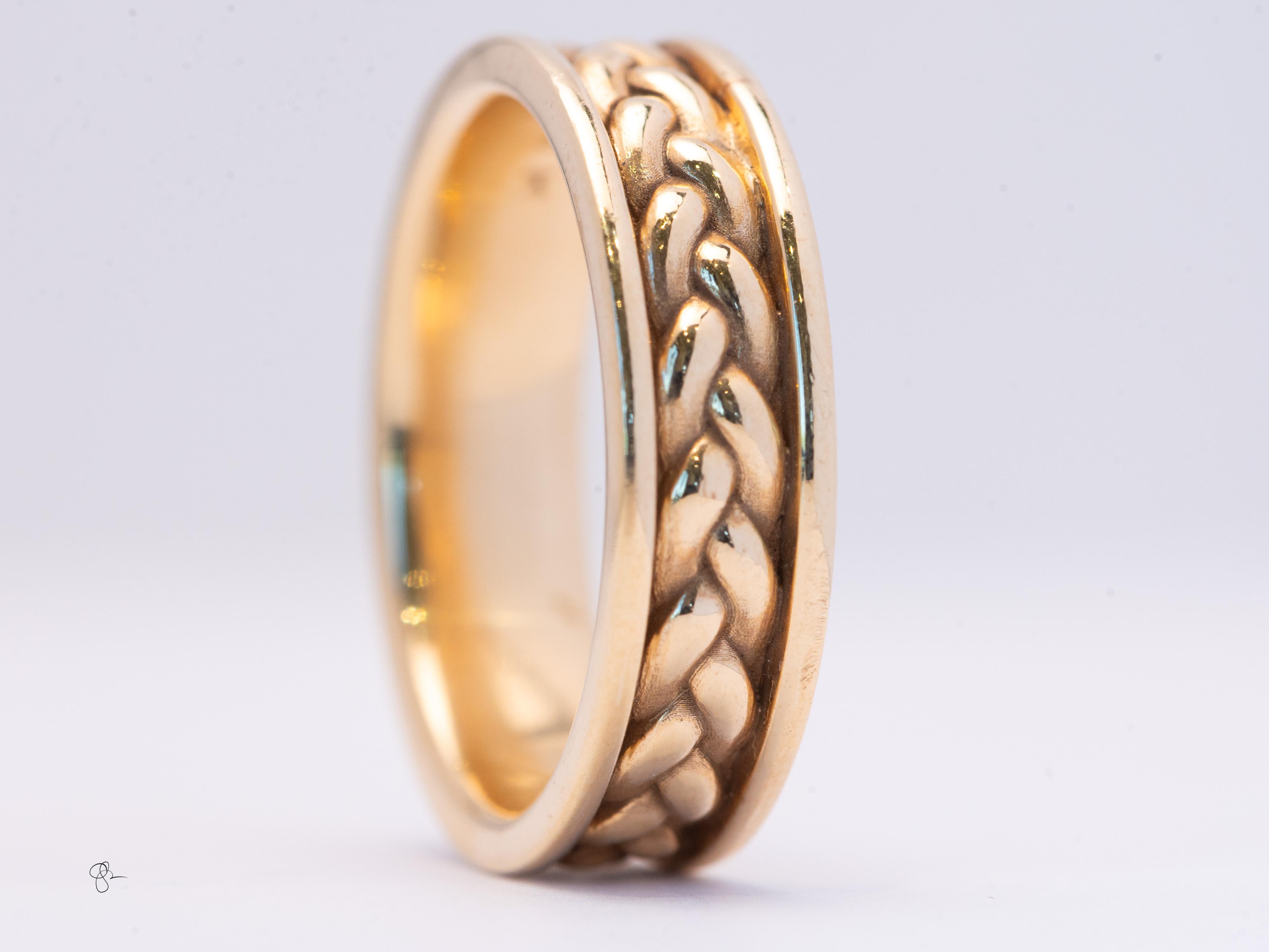 da uomo o donna Fede artigianale intrecciata in oro massiccio da uomo in vendita