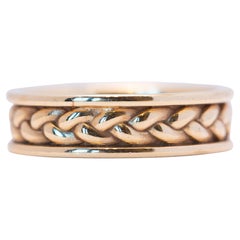 Artisan Braided Solid Gold Men
s Wedding Band