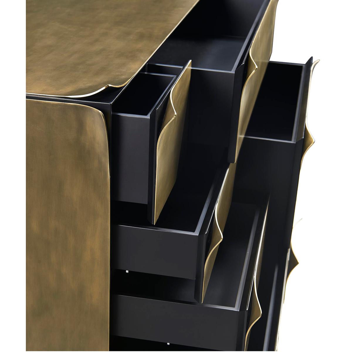 Contemporary Artisan Brass Dresser For Sale