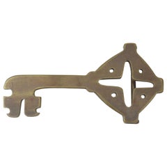 Artisan Brass Key Belt Buckle, 1970's