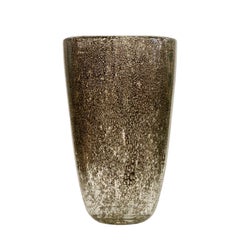 Artisan Bronze Murano Pulegoso Glass Vase