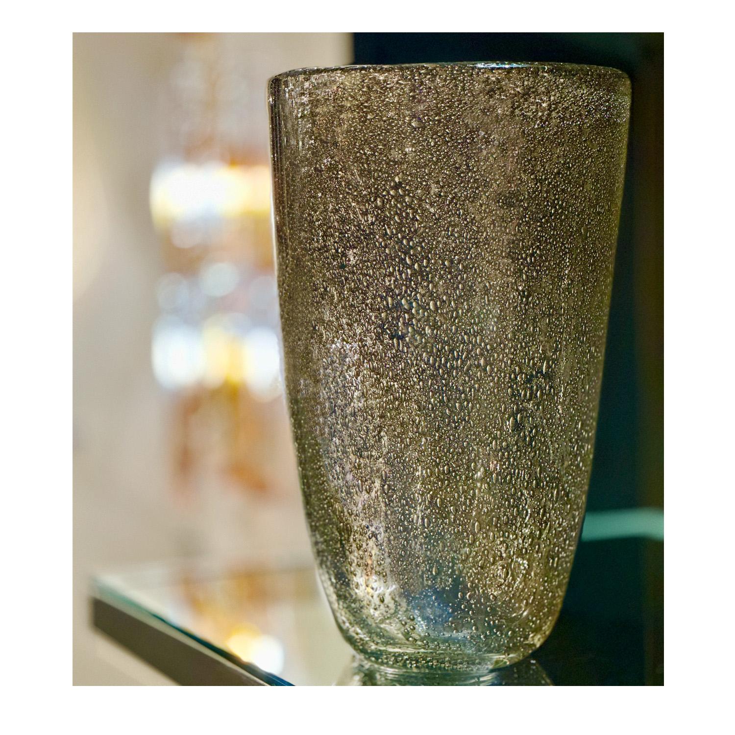 XXI secolo e contemporaneo Vaso artigianale in vetro di Murano bronzo Pulegoso in vendita