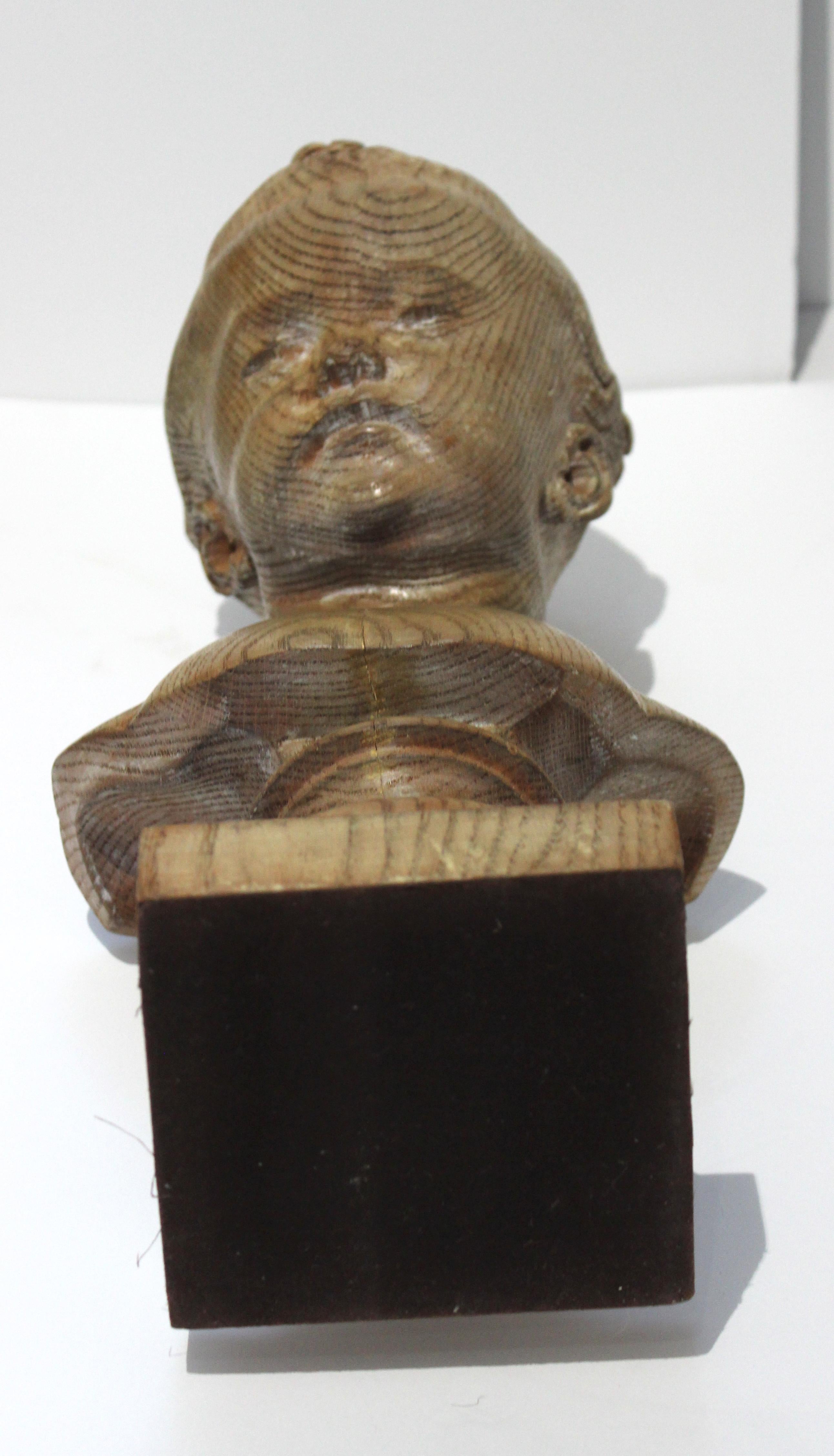 Artisan Carved Head of a Young Girl 6