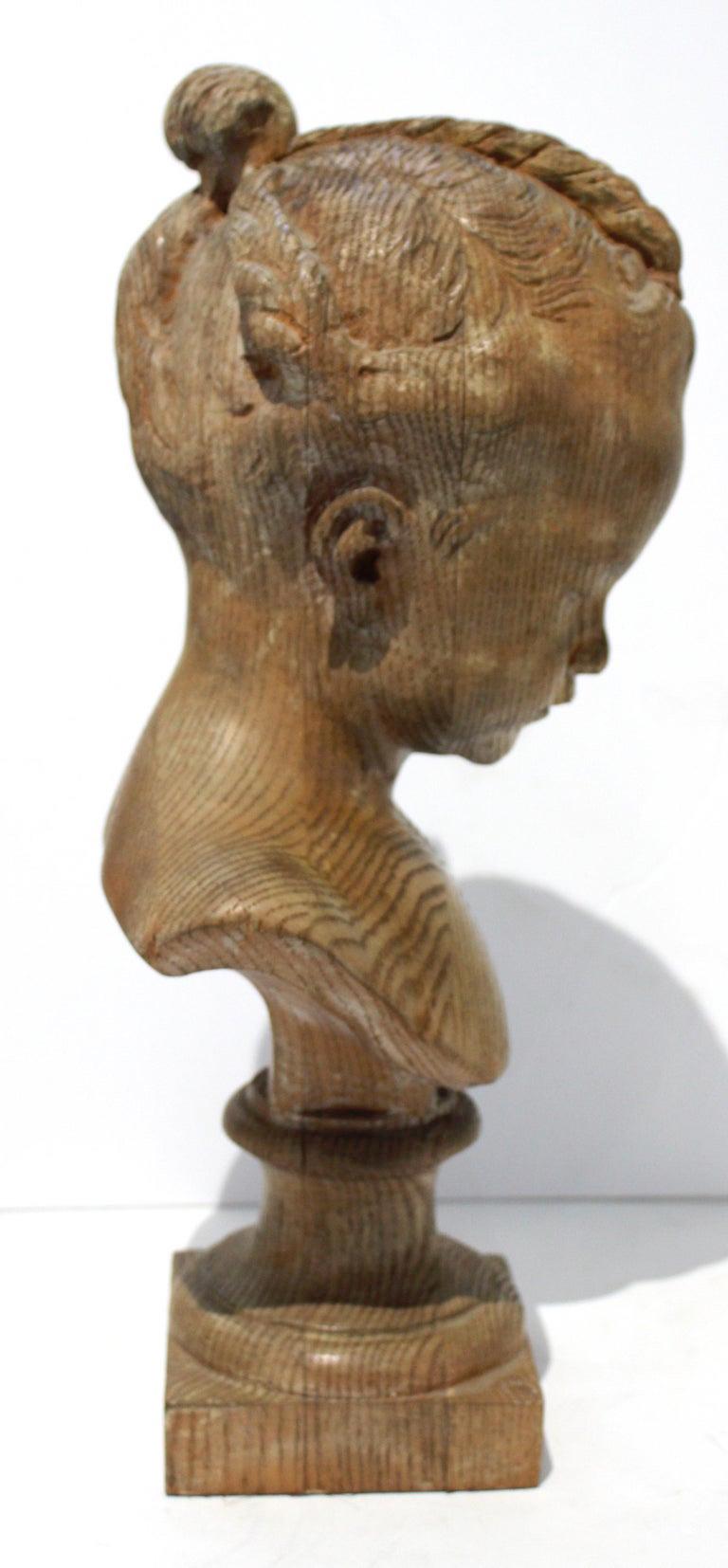 Artisan Carved Head of a Young Girl 9
