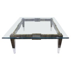 Artisan Coffee Table with Hand-Lacquered Design and Chrome Accents, 1960s