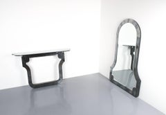 Artisan Console Table and Mirror Glass Neo-Baroque, Italy, 1980