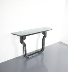 Artisan Console Table from Mirror Glass Neo Baroque, Italy 1980