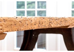 Tavolo da pranzo in pino con cornice in ferro e bordo vivo da 10'4" di produzione artigianale