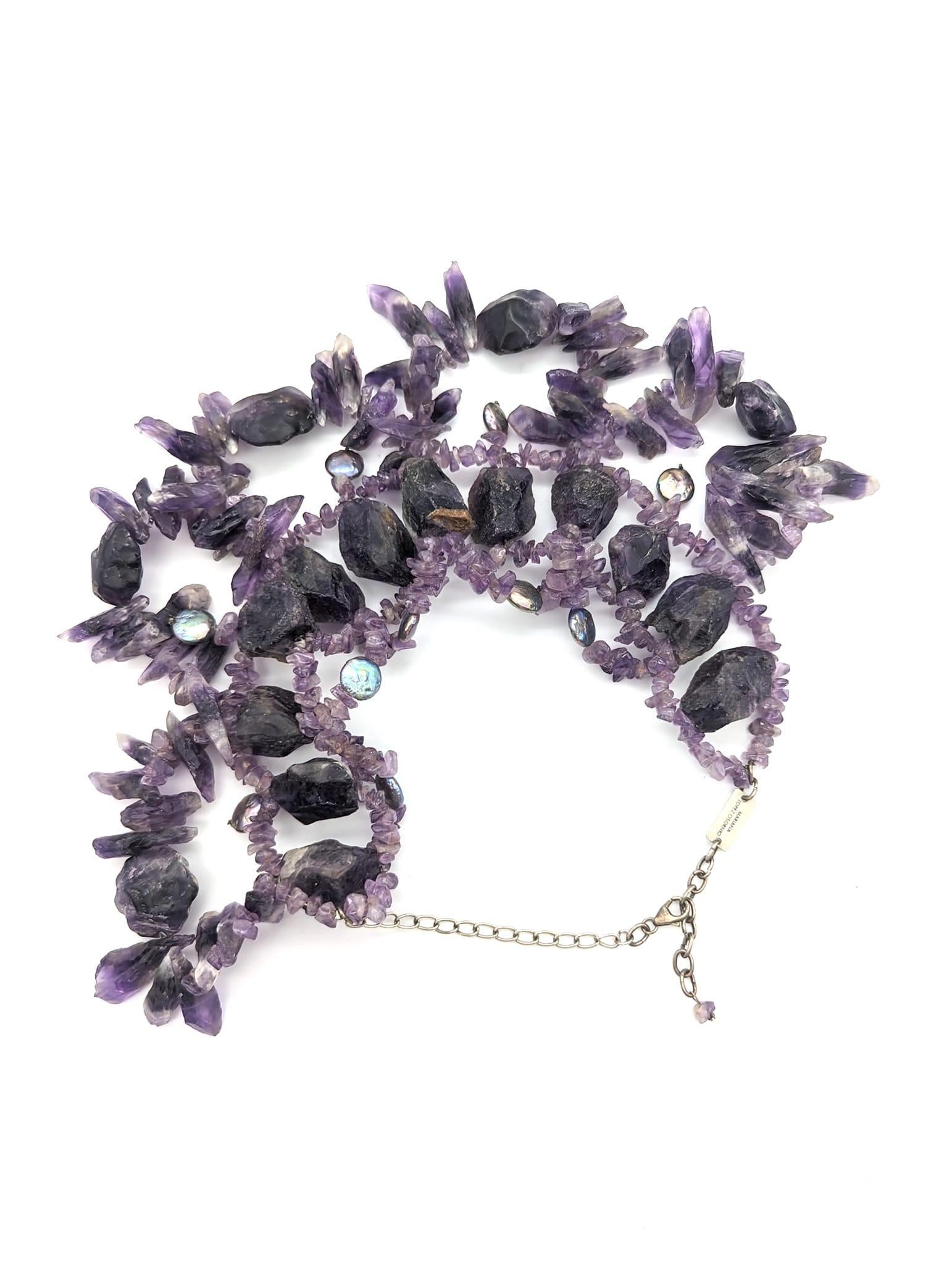 Argentine Artisan Crafted Amethyst Choker Designed By Mariana Lopez Osorio For Sale
