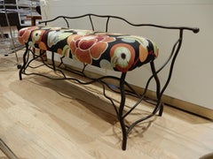 Artisan Crafted Diego Giacometti Styled Upholstered Bench