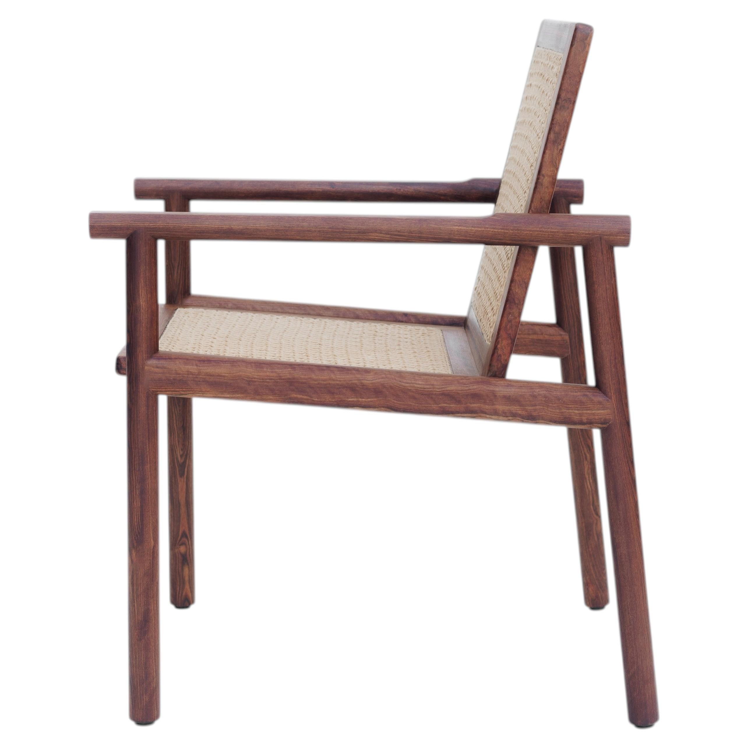 Artisan-Crafted Mexican Woven Chair in Solid Tropical Wood