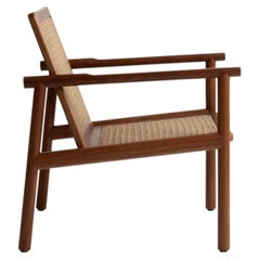 Artisan-Crafted Mexican Woven Lounge Chair in Caribbean Walnut