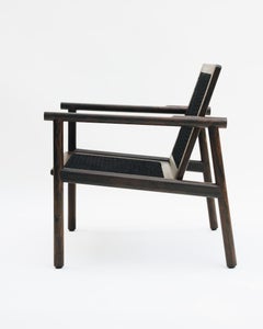 Artisan-Crafted Mexican Woven Lounge Chair in Ziricote Tropical Wood