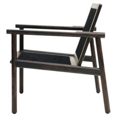 Artisan-Crafted Mexican Woven Lounge Chair in Ziricote Tropical Wood