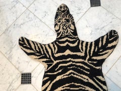 Artisan Crafted Needlepoint Zebra Rug
