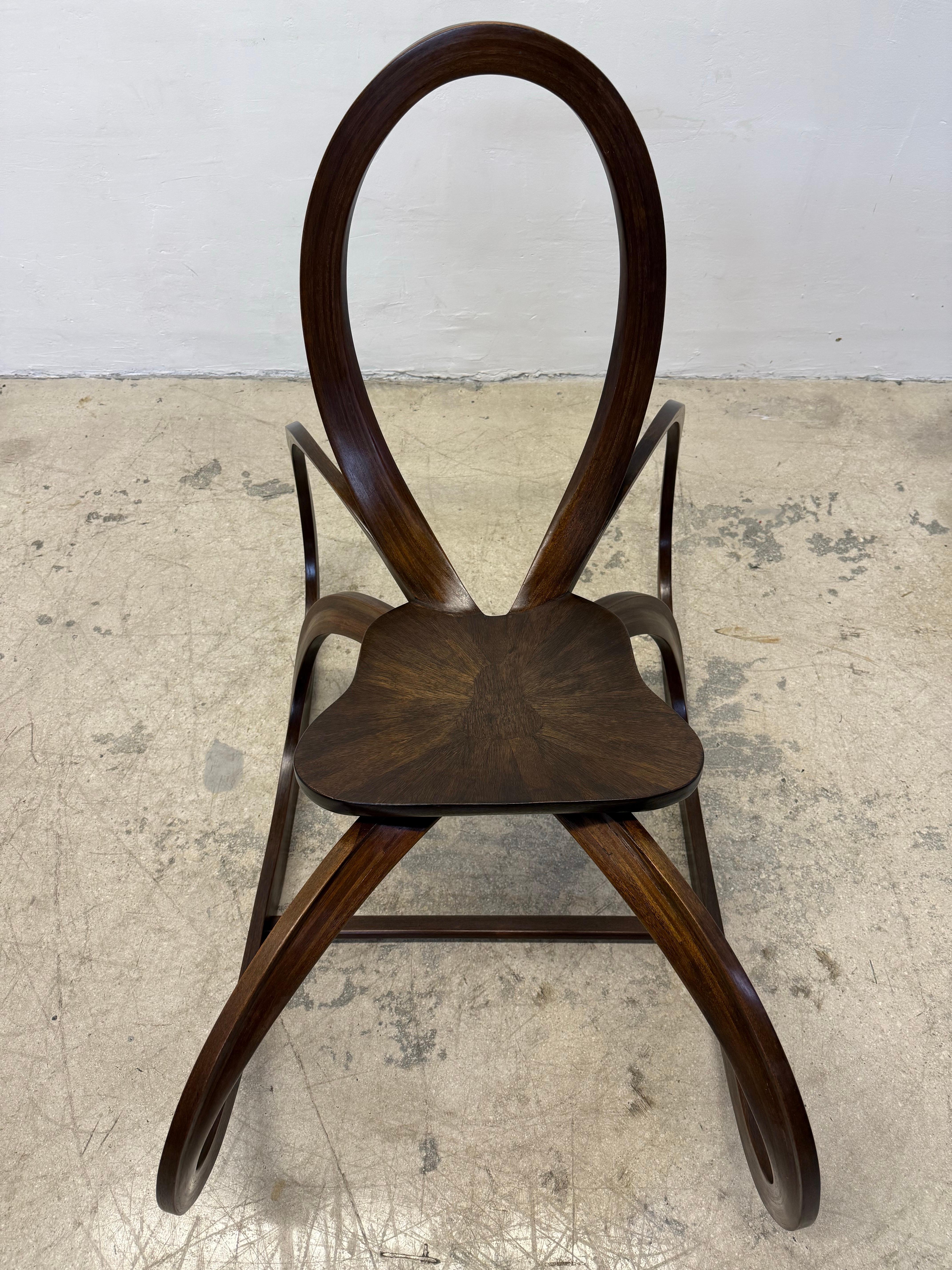 Artisan Crafted Organic Modern Sculptural Wood Rocking Chair, 1980s For Sale 5