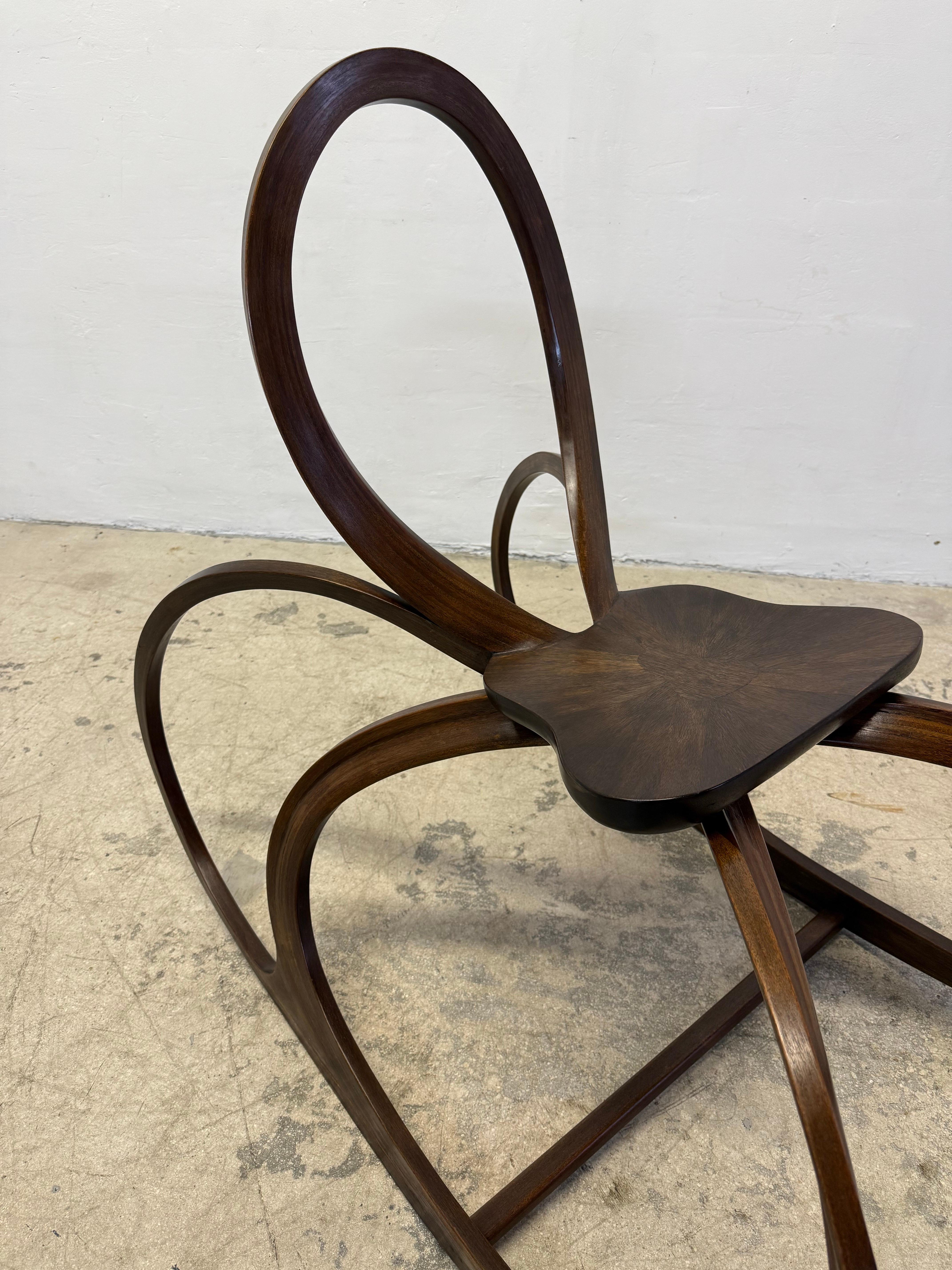 Artisan Crafted Organic Modern Sculptural Wood Rocking Chair, 1980s For Sale 6