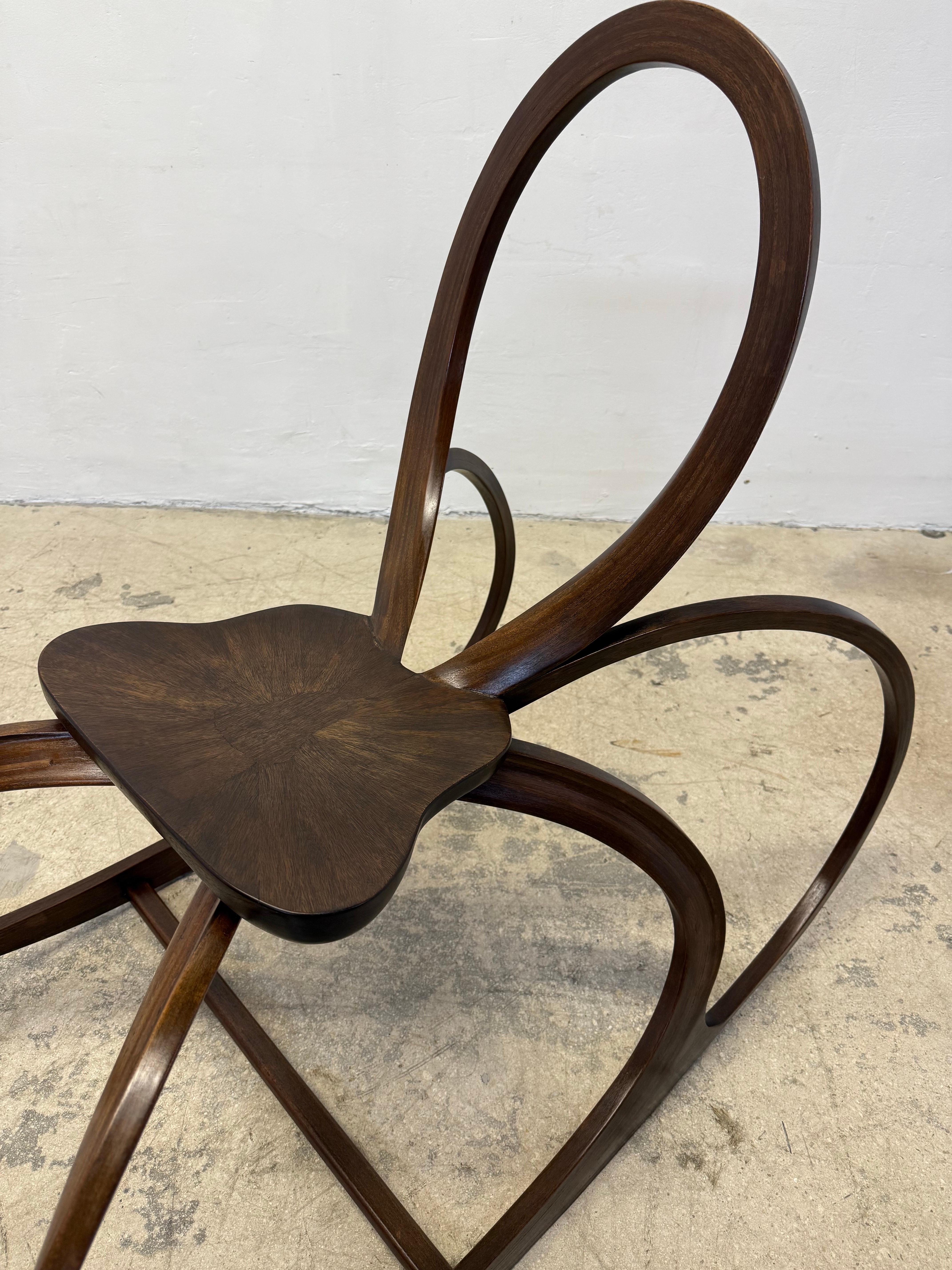 Artisan Crafted Organic Modern Sculptural Wood Rocking Chair, 1980s For Sale 7