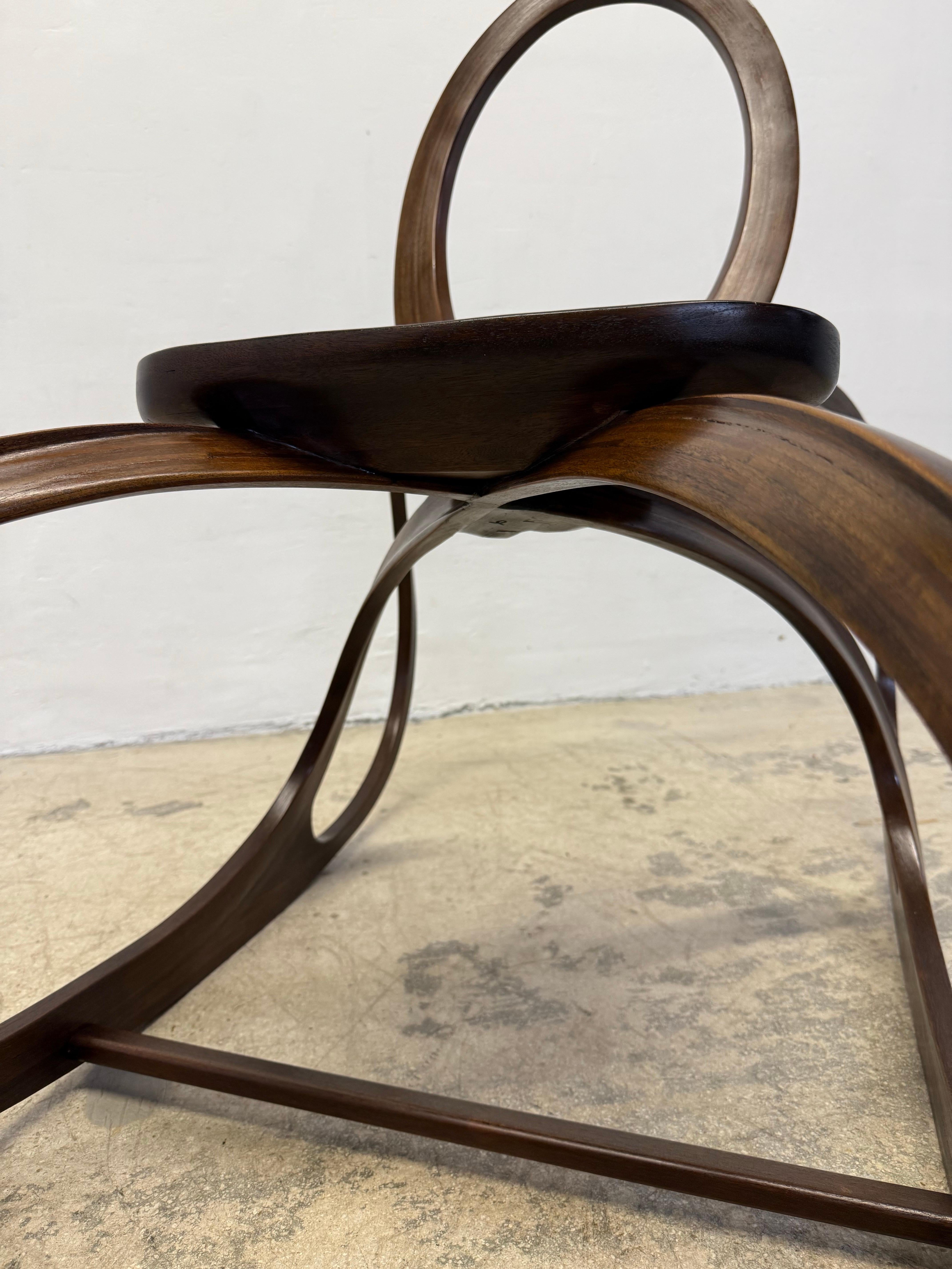 Artisan Crafted Organic Modern Sculptural Wood Rocking Chair, 1980s For Sale 10