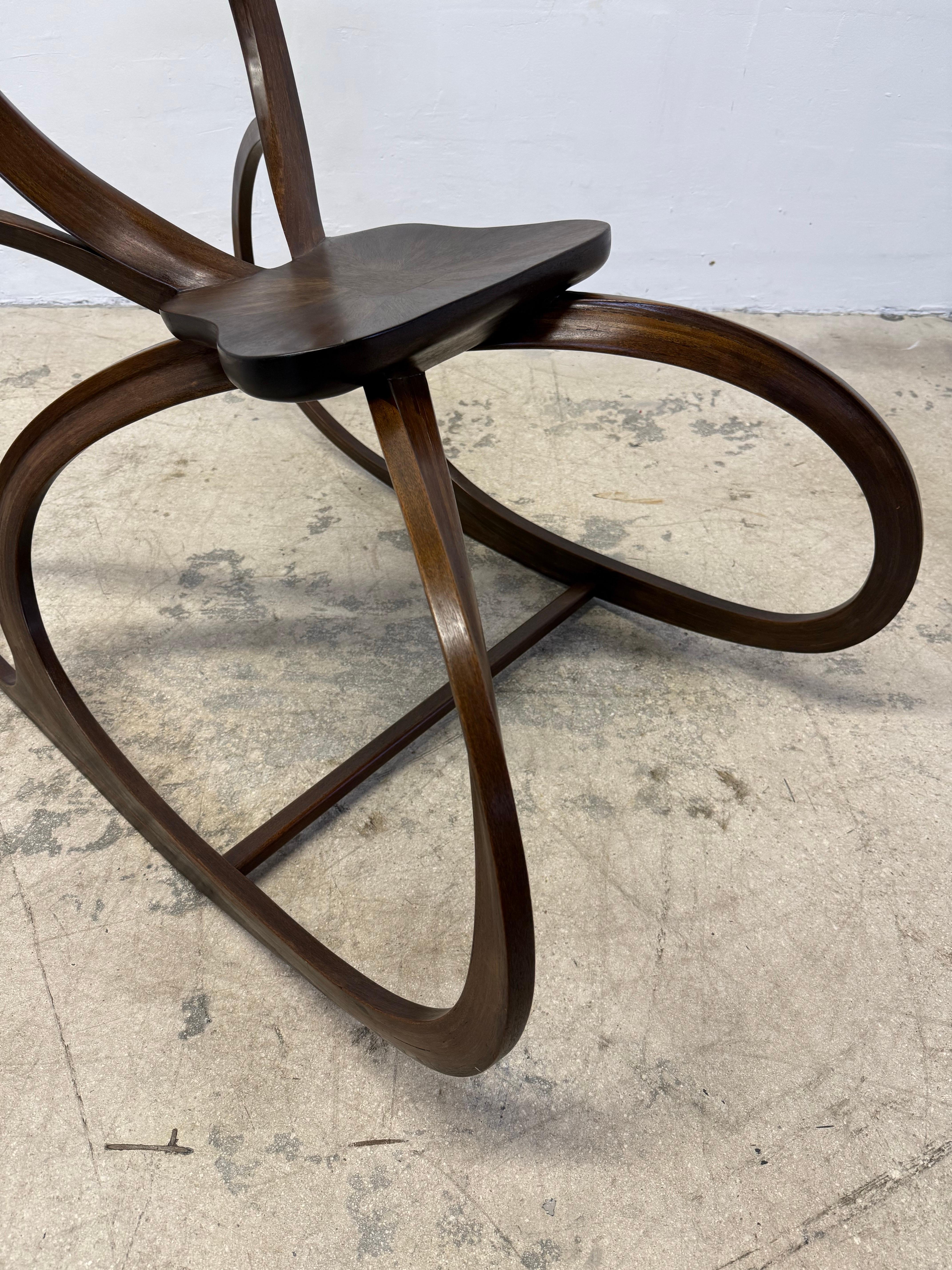 Artisan Crafted Organic Modern Sculptural Wood Rocking Chair, 1980s For Sale 3