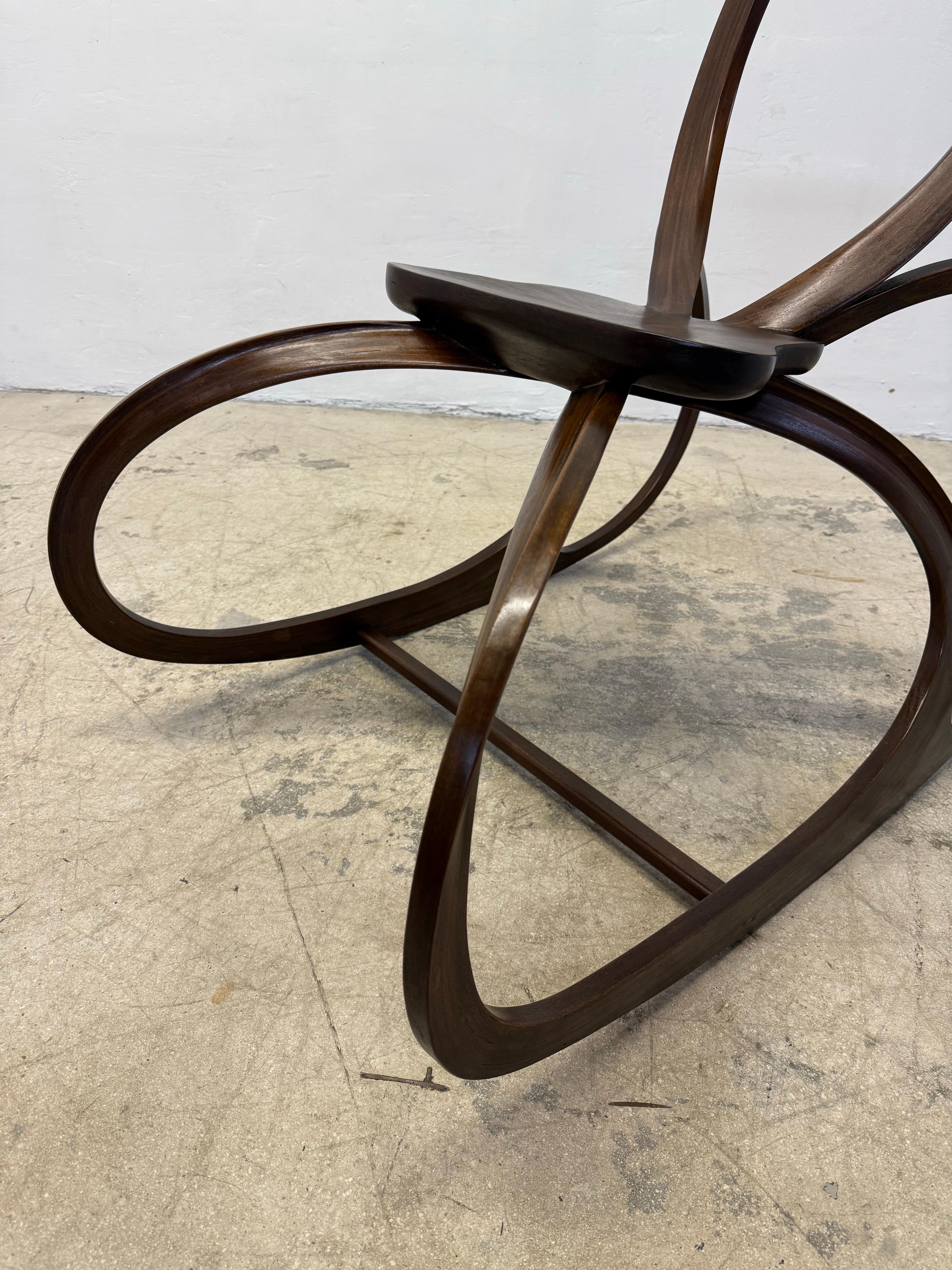 Artisan Crafted Organic Modern Sculptural Wood Rocking Chair, 1980s For Sale 4