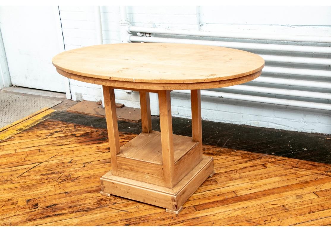 Artisan Crafted Oval Pine Tiered Table For Sale 3