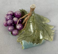 Grapes on a Leaf by Myong Jung, Porcelain c. 2008
