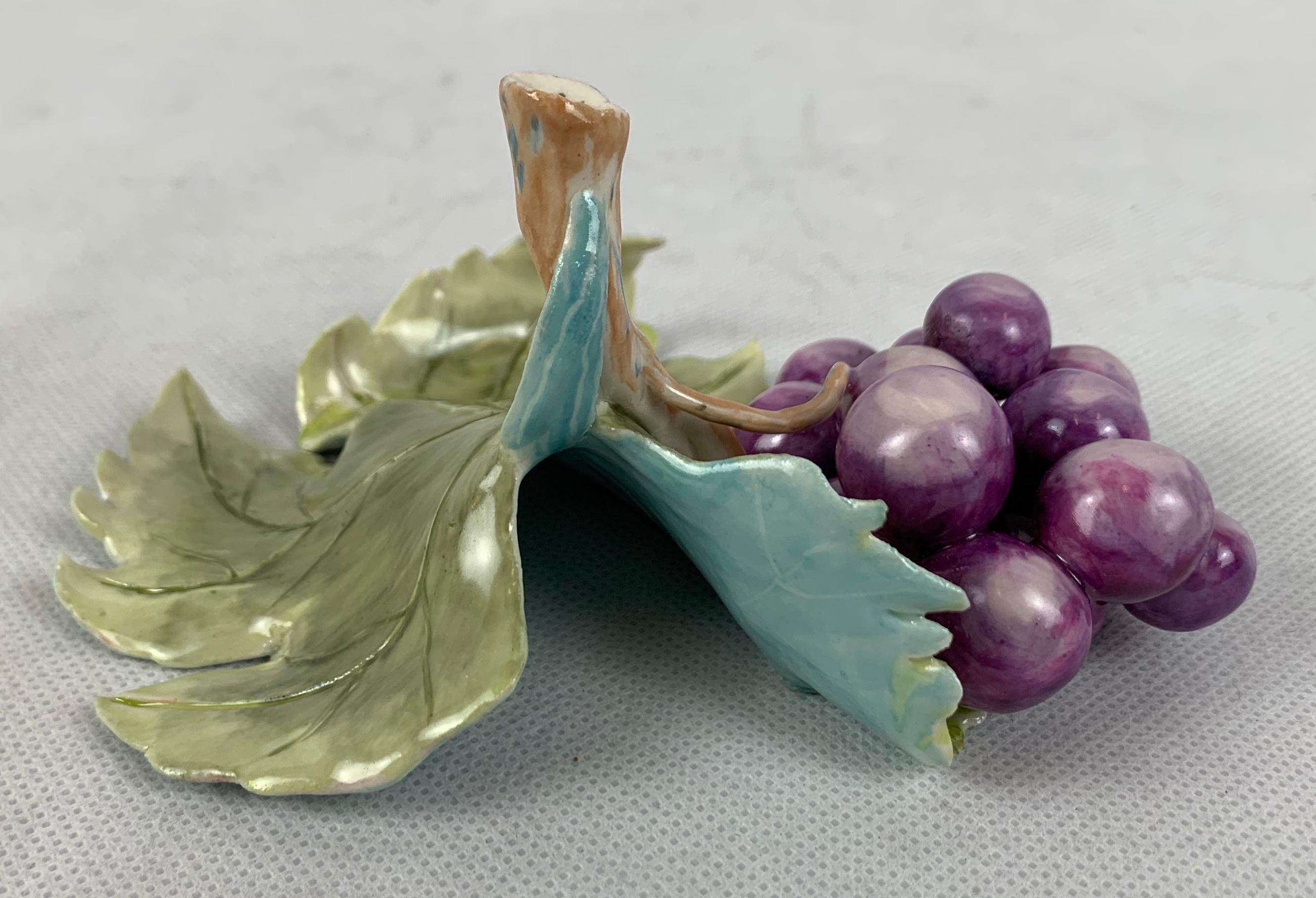 Grapes on a Leaf by Myong Jung, Porcelain c. 2008 In Good Condition For Sale In West Palm Beach, FL