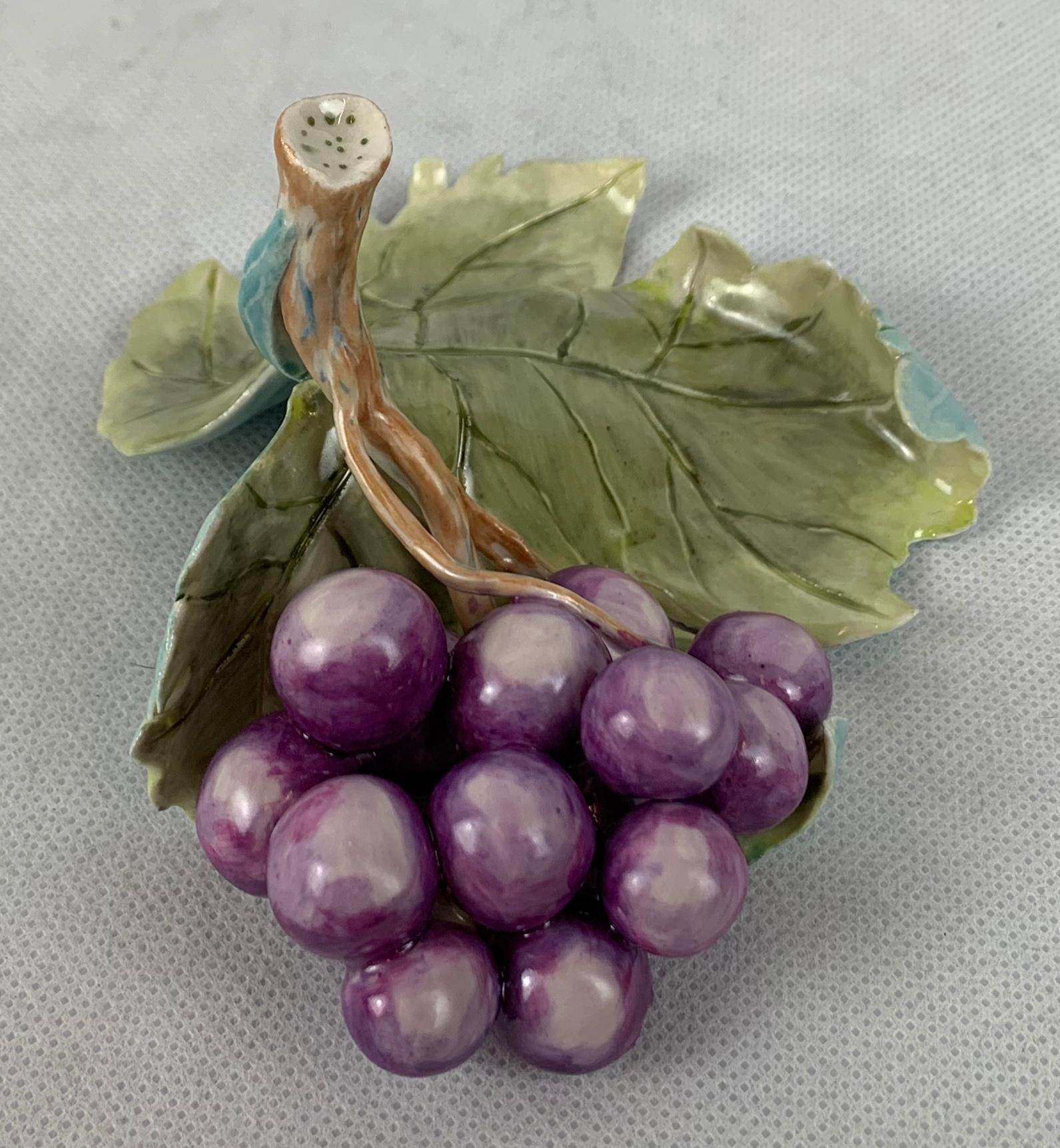 Grapes on a Leaf by Myong Jung, Porcelain c. 2008 For Sale 1