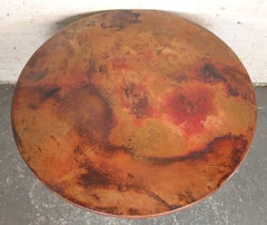 Artisan-Crafted Round Copper Dining Table