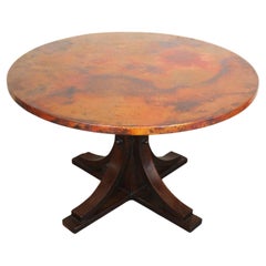 Artisan-Crafted Round Copper Dining Table