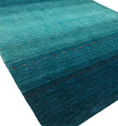 Artisan-Crafted Sky Blue 6x8 Hand-Loomed Rug